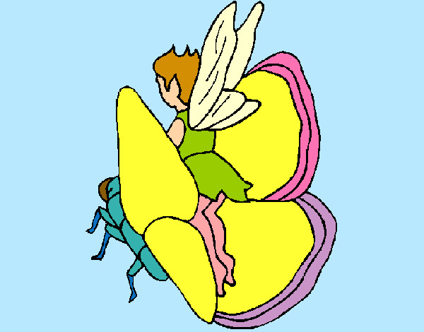 Dibujo Duende y mariposa pintado por DANNAVV