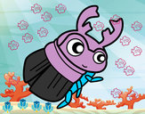Dibujo Escarabajo pelotero pintado por estela4341