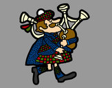 Dibujo Gaitero escocés pintado por charito