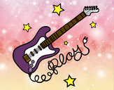 Dibujo Guitarra y estrellas pintado por maris2002