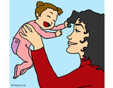 Dibujo Madre con su bebe 1 pintado por DaisyParty