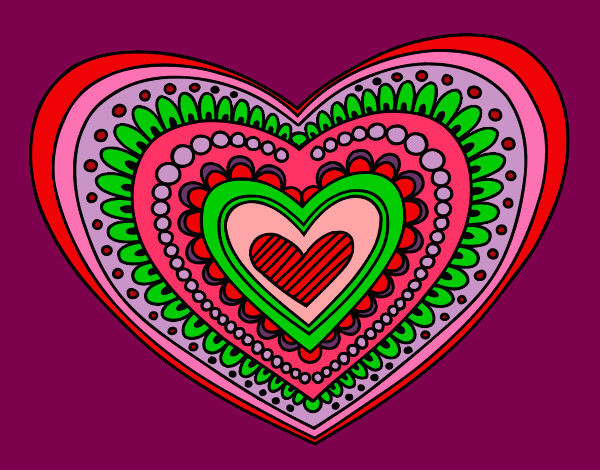 Dibujo Mandala corazón pintado por ELPO