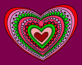 Dibujo Mandala corazón pintado por ELPO