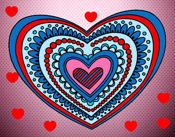 Dibujo Mandala corazón pintado por yanny