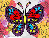 Dibujo Mandala mariposa pintado por izan4