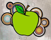 Dibujo Manzana grande pintado por ione