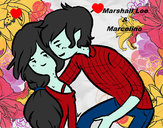 Dibujo Marshall Lee y Marceline pintado por anime-chan