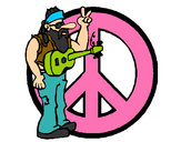 Dibujo Músico hippy pintado por MarianaT
