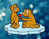 Dibujo Pareja de osos enamorados pintado por gitana 