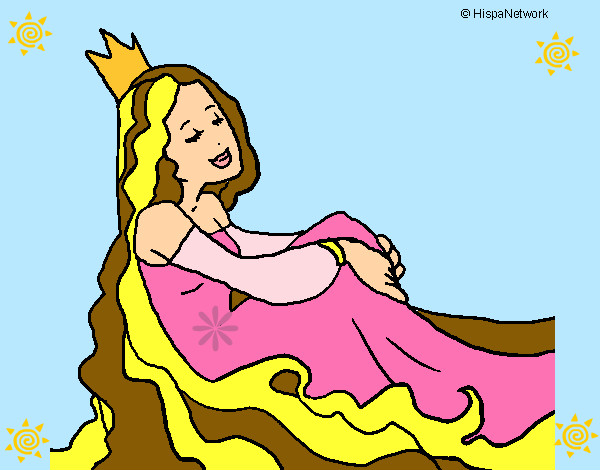Dibujo Princesa relajada pintado por Miri2