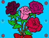 Dibujo Ramo de rosas pintado por emilocas