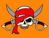 Dibujo Símbolo pirata pintado por charito