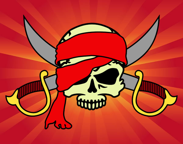 Dibujo Símbolo pirata pintado por JAVIGUILLE