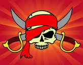 Dibujo Símbolo pirata pintado por JAVIGUILLE