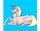 Dibujo Unicornio sentado pintado por sam3403