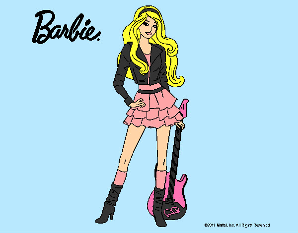 Dibujo Barbie rockera pintado por crisgonza5