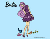 Dibujo Barbie y su colección de zapatos pintado por amalia