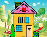 Dibujo Casa con corazones pintado por elisabet10