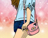 Dibujo Chica con bolso pintado por dibuja148