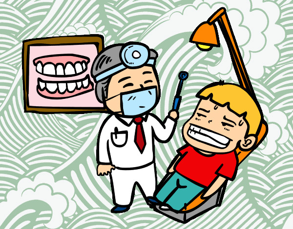 Dibujo Dentista con paciente pintado por marinaylua