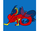 Dibujo Dragón de mar pintado por lueta