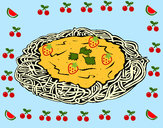 Dibujo Espaguetis con queso pintado por Miri2