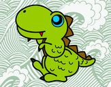 Dibujo Estegosaurio de perfil pintado por FLAKO