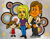 Dibujo Familia feliz pintado por errr