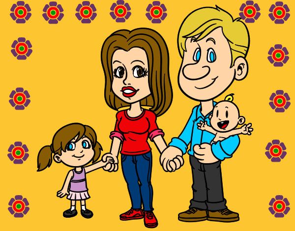 Dibujo Familia feliz pintado por Oreo0