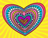 Dibujo Mandala corazón pintado por CaRmEnMoLi