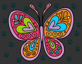 Dibujo Mandala mariposa pintado por meloale