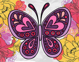 Dibujo Mandala mariposa pintado por roosi