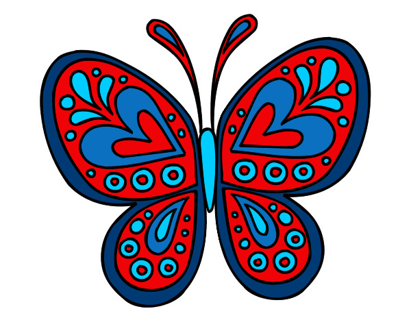 Dibujo Mandala mariposa pintado por yeyekita