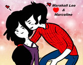 Dibujo Marshall Lee y Marceline pintado por Vianey_1D