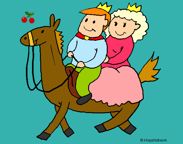 Dibujo Príncipes a caballo pintado por ru_82
