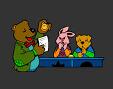 Dibujo Profesor oso y sus alumnos pintado por Nadia-225