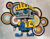 Dibujo Robot con cresta pintado por omally