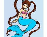 Dibujo Sirena con perlas pintado por luly13