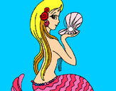 Dibujo Sirena y perla pintado por karlifreci