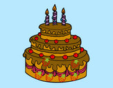 Dibujo Tarta de cumpleaños pintado por Miri2