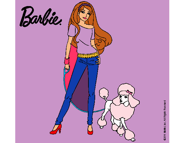 Dibujo Barbie con look moderno pintado por andrea-pin