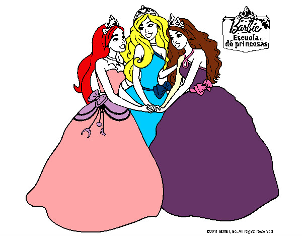 Dibujo Barbie y sus amigas princesas pintado por DannyaG