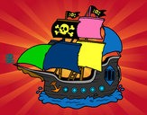 Dibujo Barco pirata pintado por miguel30