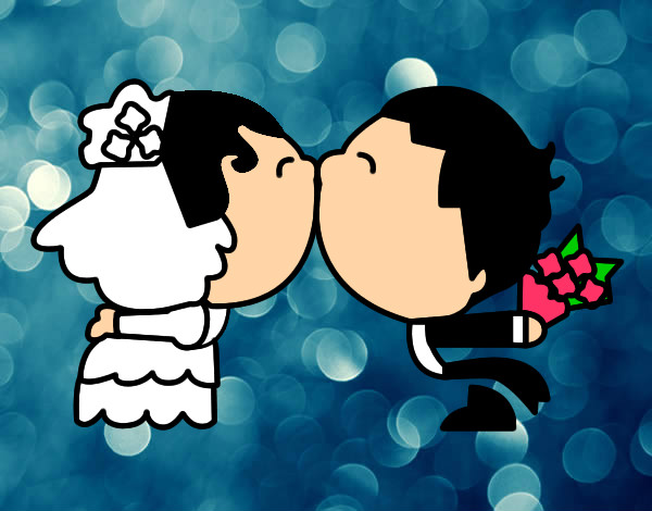 Beso de recién casados