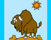 Dibujo Bisonte en el desierto pintado por alondra248