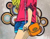 Dibujo Chica con bolso pintado por Nadia-225