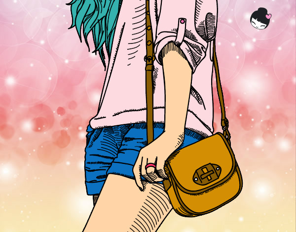 Dibujo Chica con bolso pintado por Oreo0