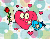 Dibujo Corazón con caja de bombones pintado por dulcesi