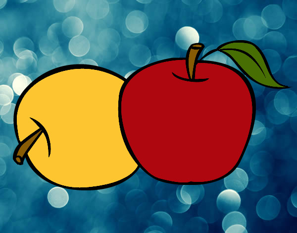 Dibujo Dos manzanas pintado por DaniYPikin