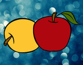 Dibujo Dos manzanas pintado por DaniYPikin
